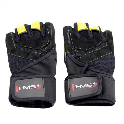 36. Schwarz/Gelb HMS RST01 rM Gym Handschuhe