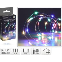Batteriebetriebene Lichterkette mit 40 LEDs, mehrfarbig