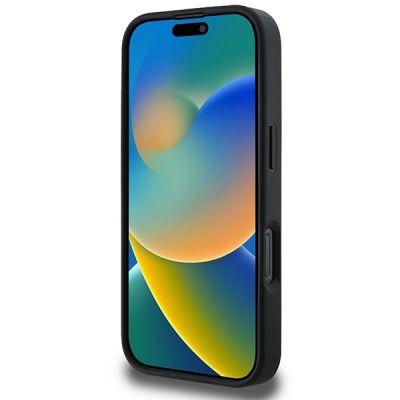 5. DKNY Schutzhülle mit Karomuster und bedruckten Streifen für iPhone 16 Pro, Schwarz