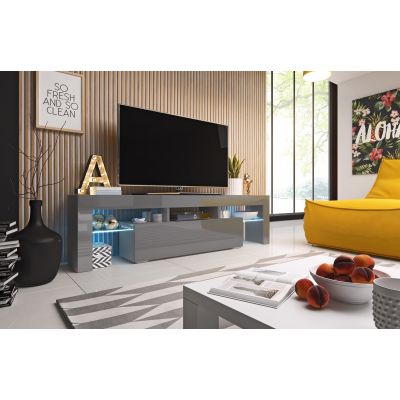 TORO 158 TV-Schrank, grau/grau glänzend
