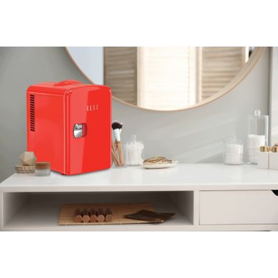 2. ELLE Home ESDAF101RDEU 4L roter Minikühlschrank