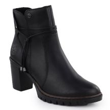 Schwarze Leder-Stiefeletten mit Blockabsatz Rieker Y2567-00