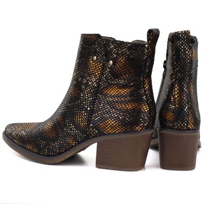 5. Schwarze Damen-Cowboystiefel aus Schlangenleder, Modell M.Daszyński SA261-1