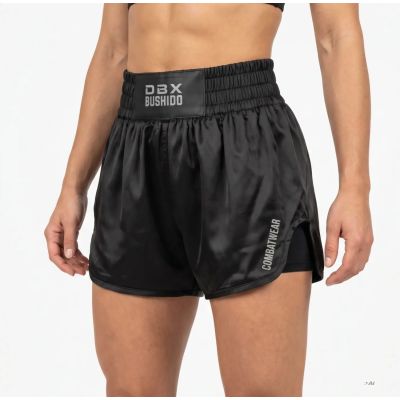 Schwarze Muay-Thai-Shorts für Damen von COMBATWEAR | DBX Bushido