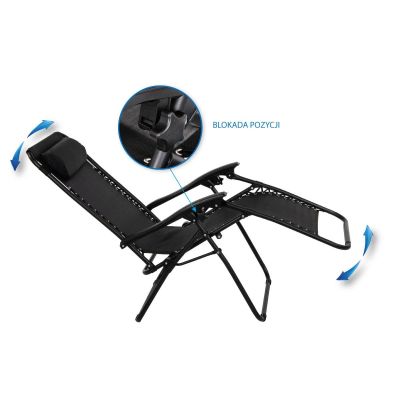 15. Faltbarer Gartenstuhl, multifunktional, 175 x 52/65 x 107 cm, schwarz