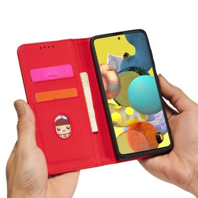 13. Magnetkartenetui Hülle für Samsung Galaxy A13 5G Tasche Geldbörse Kartenhalter Rot