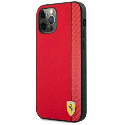 2. Ferrari FESAXHCP12LRE iPhone 12 Pro Max 6.7" rot/rot Hardcase On Track Carbon Stripe