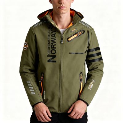 8. Geographical Norway Royaute DB 068 M WY1996H/GN-Kaki / Orange Softshelljacke