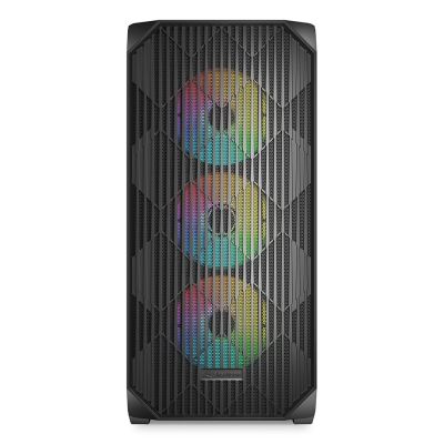 2. Sharkoon AK3 RGB Computergehäuse, schwarzes gehärtetes Glas
