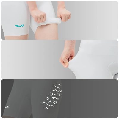 7. Rockbros YDDK017-1 TVI Damen-Radhose mit Trägern und Polsterung, Größe S – Weiß