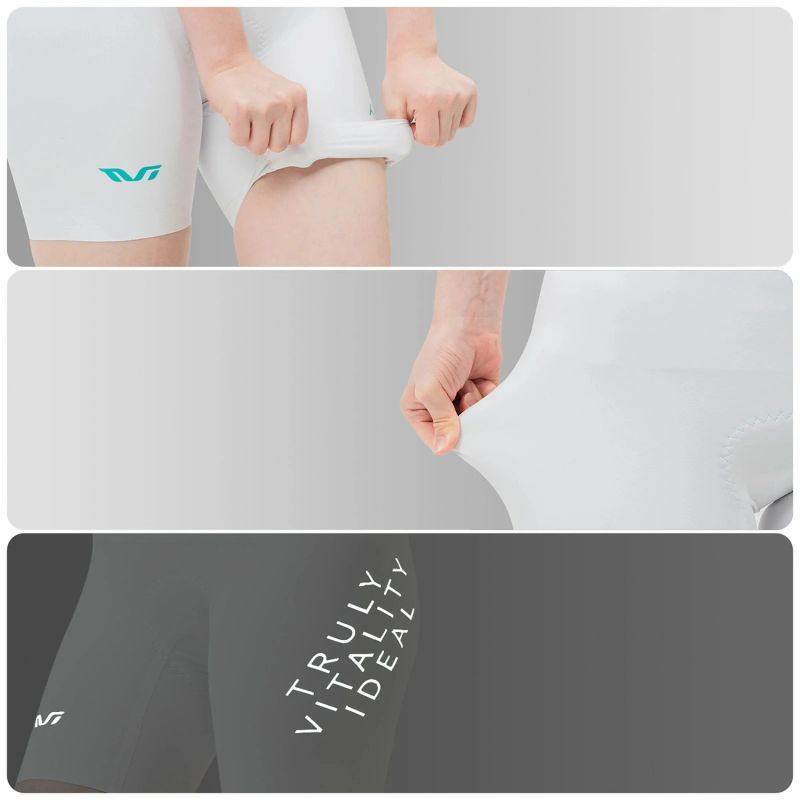 7. Rockbros YDDK017-1 TVI Damen-Radhose mit Trägern und Polsterung, Größe S – Weiß