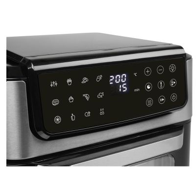 3. Tristar Heißluft-Ofen Kontrollleuchte Timerfunktion 12 l Einzelautonome 1800 W Heißluftfritteuse Schwarz, Edelstahl