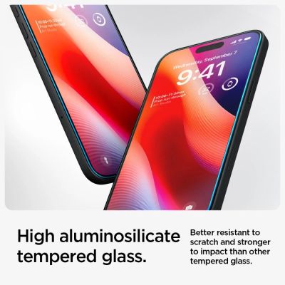 10. Spigen Glas.tR EZ Fit gehärtetes Glas für iPhone 15 / 16 - 2 Stk.