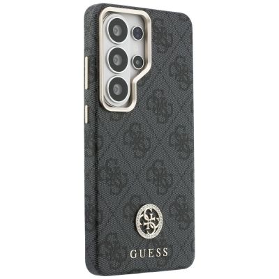 4. Guess 4G Strass-Logo-Hülle mit MagSafe-Funktion für Samsung Galaxy S26 Ultra – Schwarz