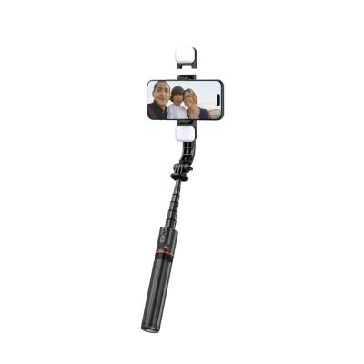 3. Tech-Protect L05S Bluetooth-Selfie-Stick mit Stativ bis 105 cm mit LED-Lampe – Schwarz