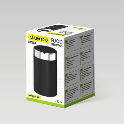 6. Thermobehälter für Speisen 750 ml MR-1649-75-BLACK MAESTRO