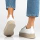 7. Leder-Plateau-Sneaker, weiß, Filippo DP6122