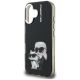 6. Karl Lagerfeld IML Aquarelle Karl & Choupette & Logo iPhone 16 Hülle - Schwarz