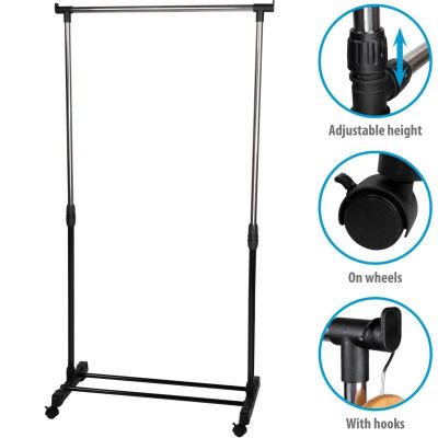 11. Kleiderbügel für Kleiderschrank/Ankleidezimmer 78x41x93-158cm ALPINA