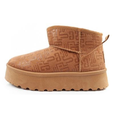 2. Lee Cooper Damen Winter Schneestiefel Modische Fell gefütterte Stiefeletten Braun