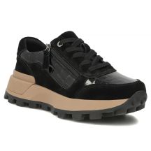 Damen-Keilsneaker aus Lackleder, schwarz, Filippo DP7988