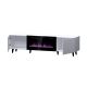 2. PAFOS EF TV-Schrank mit Elektrokamin 180x42x49 weiß matt