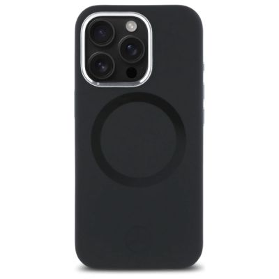 3. Mercedes Silikon Tonal Logo MagSafe Hülle für iPhone 16 Pro Max – Schwarz