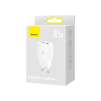 7. Baseus Compact Ladegerät 2x USB 10,5W weiß (CCXJ010202)
