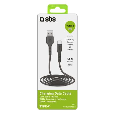 3. SBS TECABLEMICROC15K USB-A – USB-C-Kabel 1,5 m – Schwarz