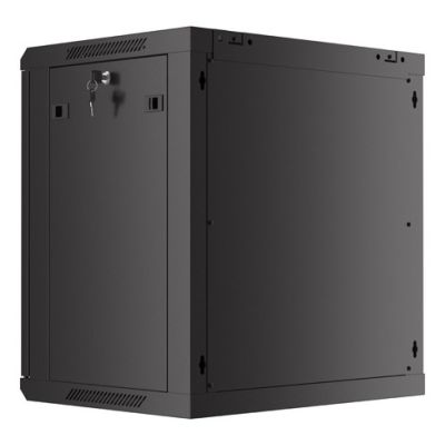 5. Wandregalschrank 19" 12U 600X450 SCHWARZ PERFORIERT TÜR LANBERG (FLAT PACK)