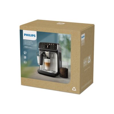 25. Kaffeemaschine | EP4449/70 Serie 4400 | 15 bar Pumpendruck | Integrierter Milchaufschäumer | Vollautomatisch | 1500 W | Schwarz