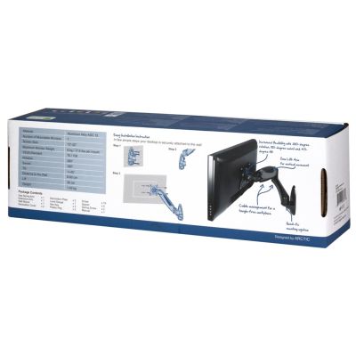 23. Arctic W1-3D Monitor-Wandhalterung mit Gasdruckfeder, 8 kg – 33 cm (13") – 81,3 cm (32") – 75 x 75 mm – 100 x 100 mm