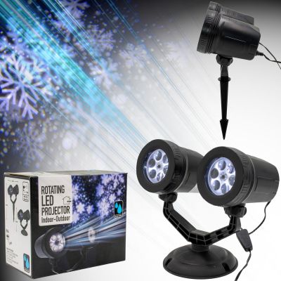 5. Doppel-LED-Projektor Schneeflocken