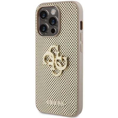 2. Guess Perforated 4G Glitter Hülle für iPhone 15 Pro – Gold
