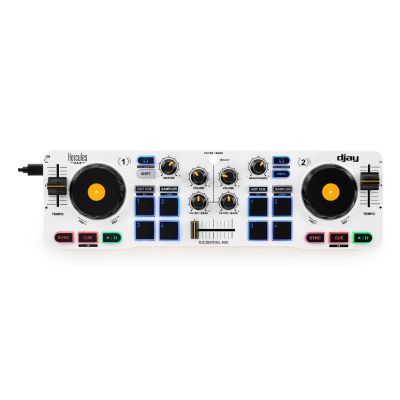 Hercules DJControl Control MIX Bluetooth für Android-Smartphones und -Tablets mit 2 Kanälen. Schwarz, Weiß, Gelb