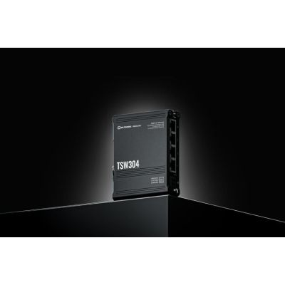 8. Teltonika TSW304 Gigabit-Ethernet (10/100/1000) Netzwerkadapter mit PoE-Unterstützung, Schwarz
