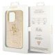 8. Guess GUHCP14LHG4SGD Hülle für iPhone 14 Pro – Gold Glitter Script Big 4G