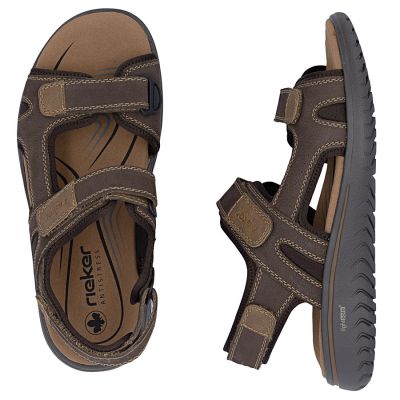 5. Braune Herren-Ledersandalen mit Klettverschluss Rieker 26450-26