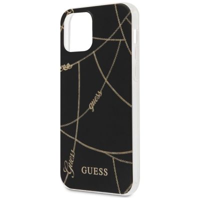 8. Guess, GUHCP12SPCUCHBK iPhone 12 mini 5,4" schwarz/schwarzes Hardcase Gold Chain Collection