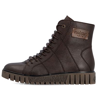 3. Braune Plateau-Ankle-Boots aus Leder für Damen von Rieker, Modell Y3421-26