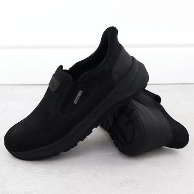 9. Wasserdichte Herren-Lederschuhe zum Hineinschlüpfen, schwarz Rieker 06052-00