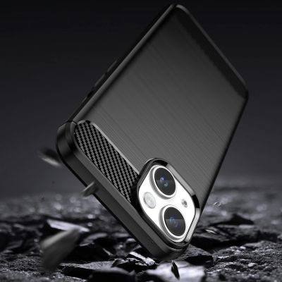 3. Carbon Case für iPhone 14 Plus flexible Gel-Rückseite schwarz