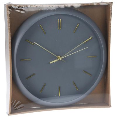 2. PP Wanduhr 30x4,5cm Grau