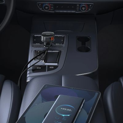 11. Baseus Enjoyment Pro 55W USB-A Kfz-Ladegerät mit einziehbarem Lightning Kabel – Schwarz