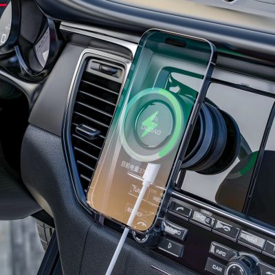 2. Dudao F24MAX Kfz-Halterung mit 15-W-Funkladegerät, MagSafe-kompatibel, mit automatischem Saugnapf – Schwarz