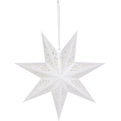 2. PAPIERDEKORATION STERN 45 CM 7 ARME WEISS