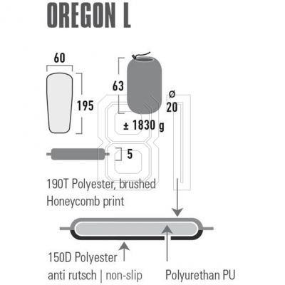 6. High Peak Oregon Selbstaufblasende Matte L 195x60x5 41125