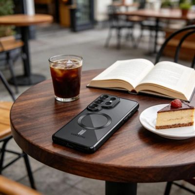 3. Tech-Protect MagFlex Hülle für Samsung Galaxy S26 Ultra – Transparent Schwarz
