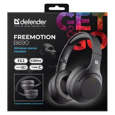 5. DEFENDER BLUETOOTH-KOPFHÖRER FREEMOTION B690 SCHWARZ
