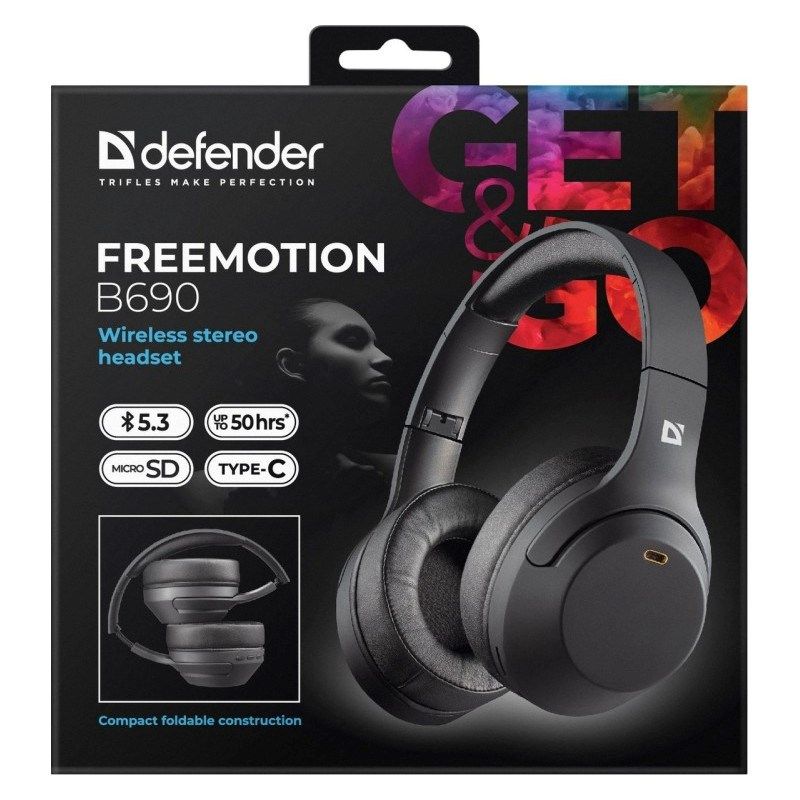 5. DEFENDER BLUETOOTH-KOPFHÖRER FREEMOTION B690 SCHWARZ